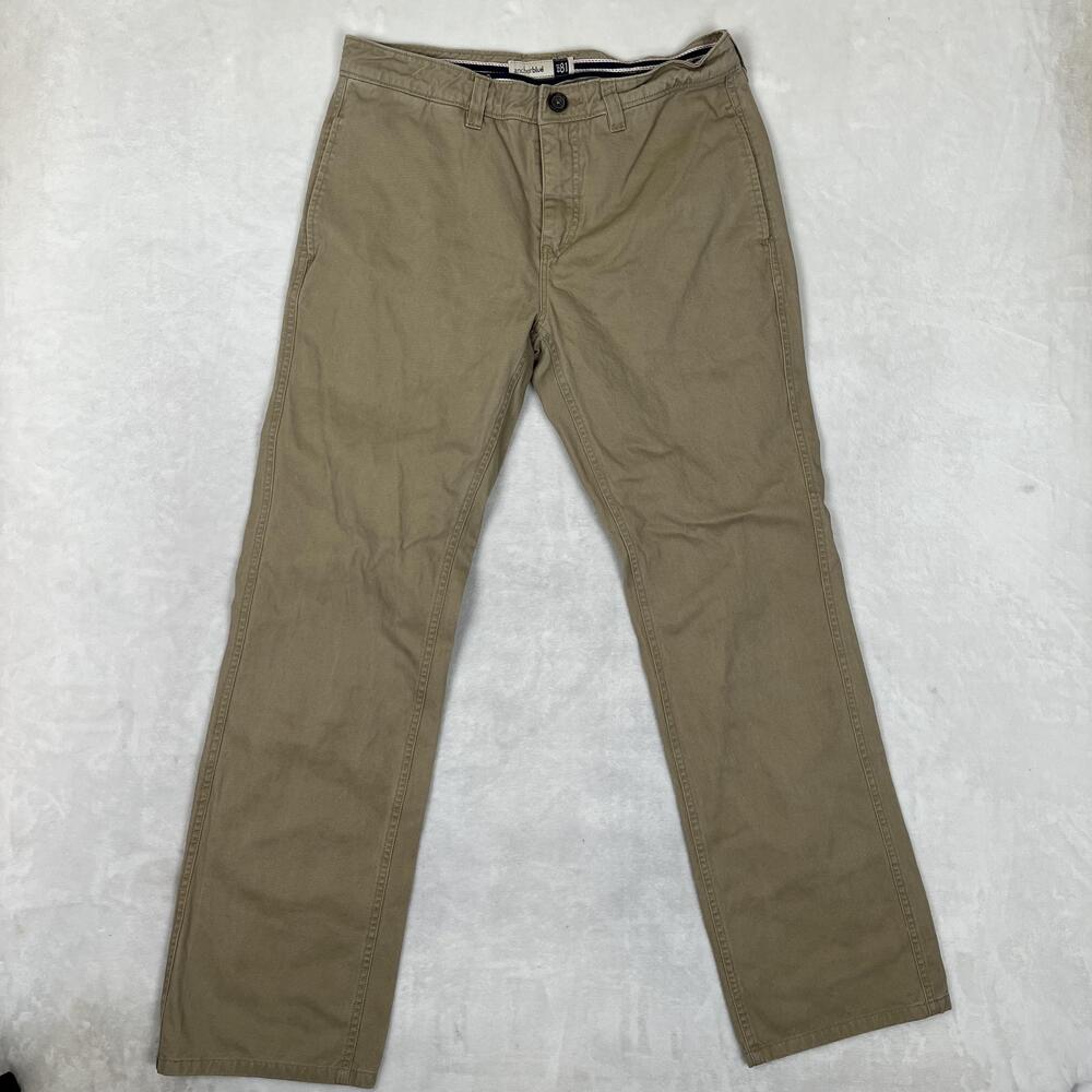 Vintage Anchor Blue Pants Mens 34x34 Beige Chino Straight Leg Casual Twill Y2K